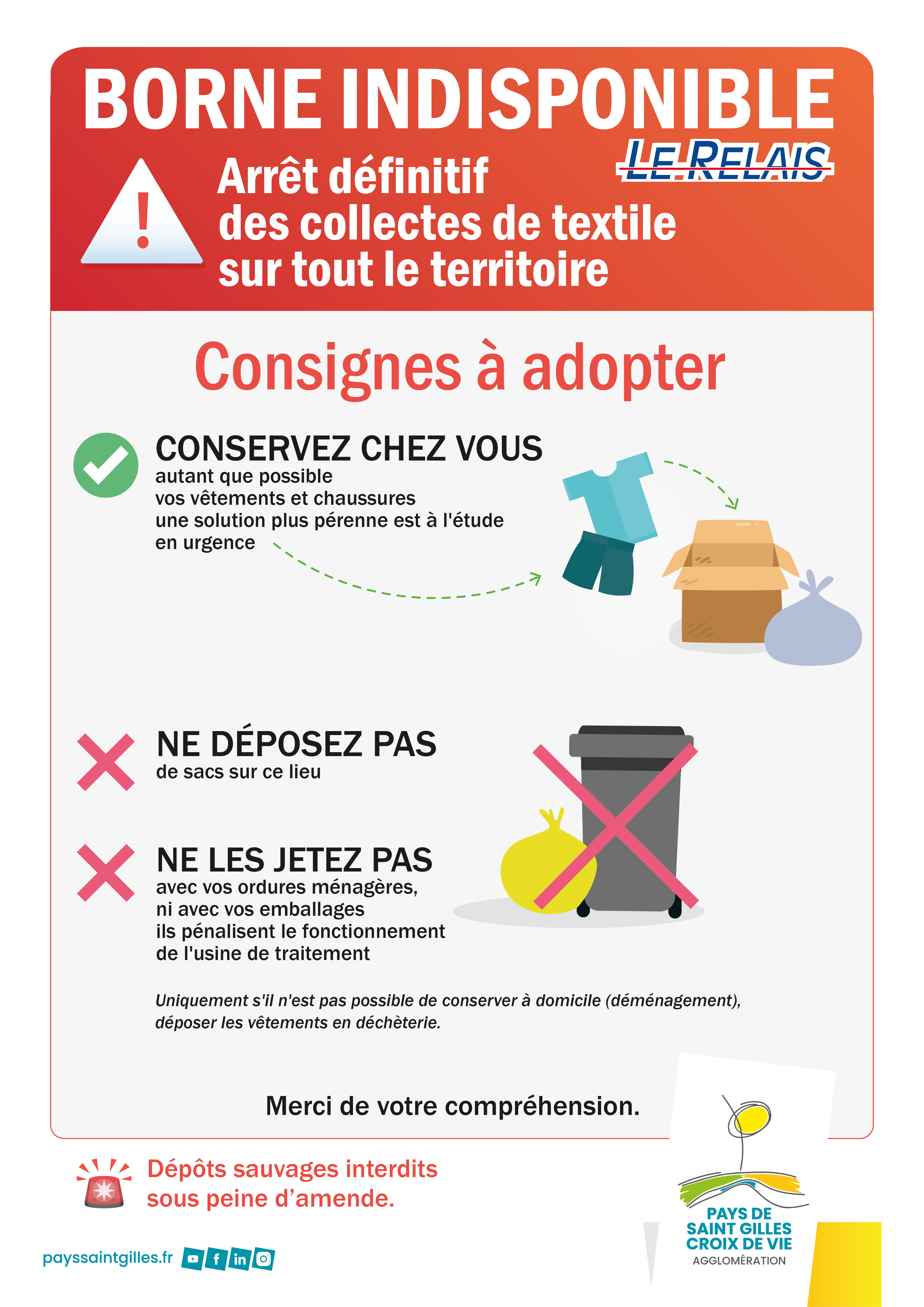 Affiche-Arret collecte textile