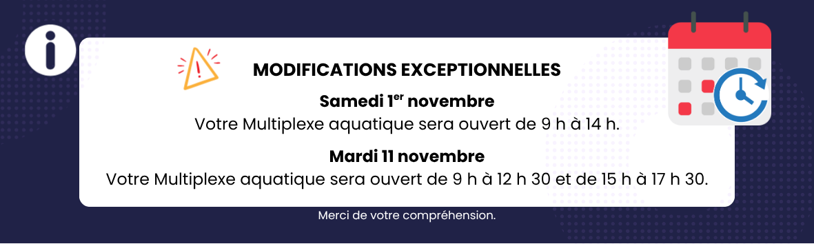 Fermeture 1 et 11 Nov 2025