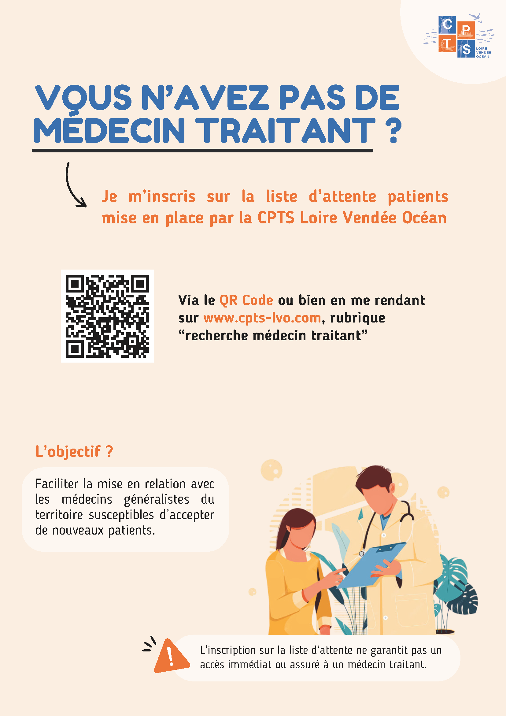 Flyer liste d'attente médecin traitant grand public